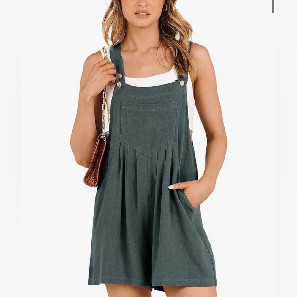 Rompers Bib Short Overalls Linen